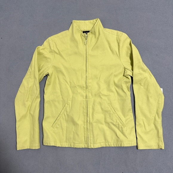 Eileen Fisher Jackets & Blazers - Eileen Fisher Chartreuse Quilted Zip Up Jacket Mock Neck Yellow Size Petite PP